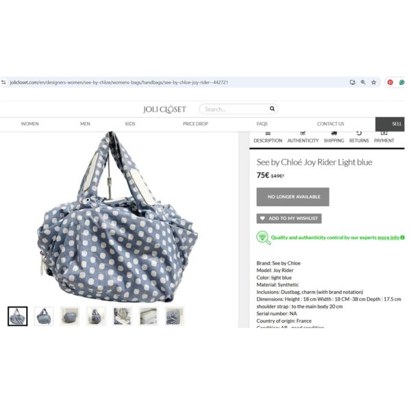 5215-Túi xách tay/đeo chéo-SEE BY CHLOE cloth tote bag15