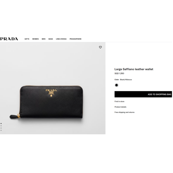 5227-Ví dài nữ-PRADA Saffiano epi leather zipper long wallet-Khá mới15