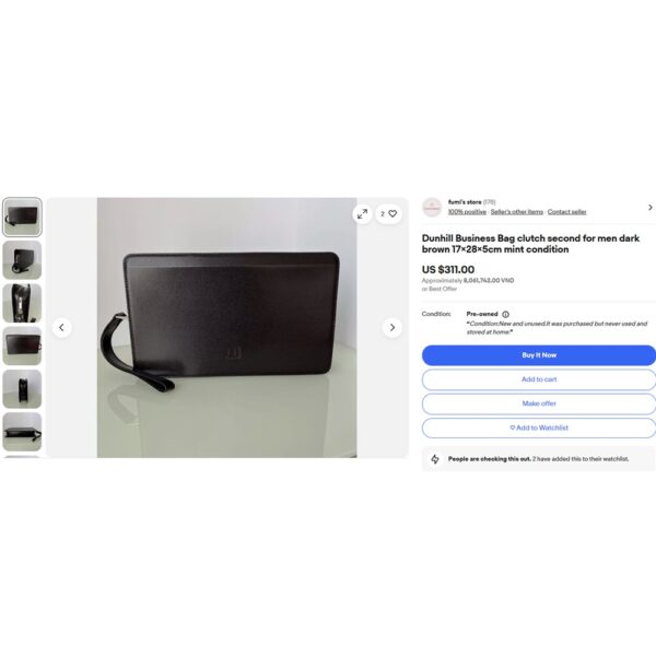 5220-Túi cầm tay-DUNHILL hardcase men’s clutch-Như mới18