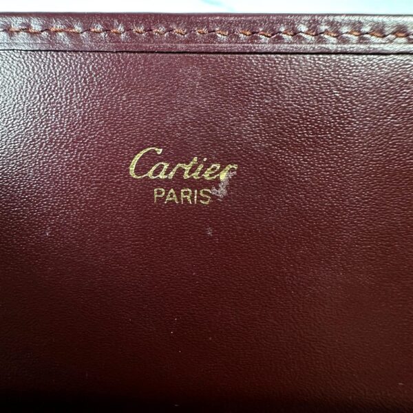 5255-CARTIER Burgundy Leather Bifold Long Wallet-Ví dài nữ-Đã sử dụng8