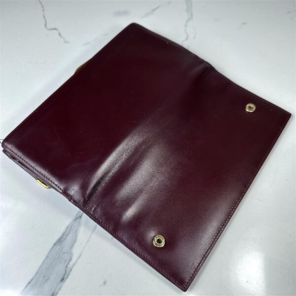 5255-CARTIER Burgundy Leather Bifold Long Wallet-Ví dài nữ-Đã sử dụng10