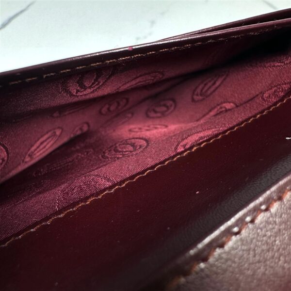5255-Ví dài nữ-CARTIER Burgundy Leather Bifold Long Wallet-Khá mới12