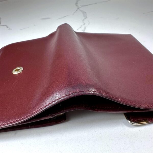 5258-Ví nữ/nam-CARTIER burgundy leather compact wallet4
