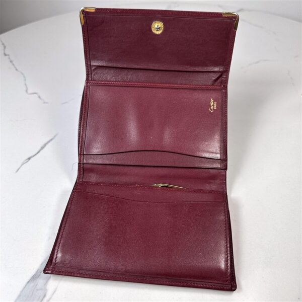 5258-Ví nữ/nam-CARTIER burgundy leather compact wallet5