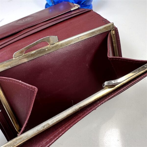 5258-Ví nữ/nam-CARTIER burgundy leather compact wallet7