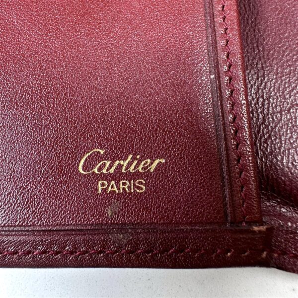 5258-Ví nữ/nam-CARTIER burgundy leather compact wallet8