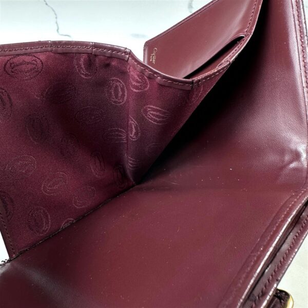 5260-Ví nam/nữ-CARTIER bordeaux must line tri-fold leather wallet6