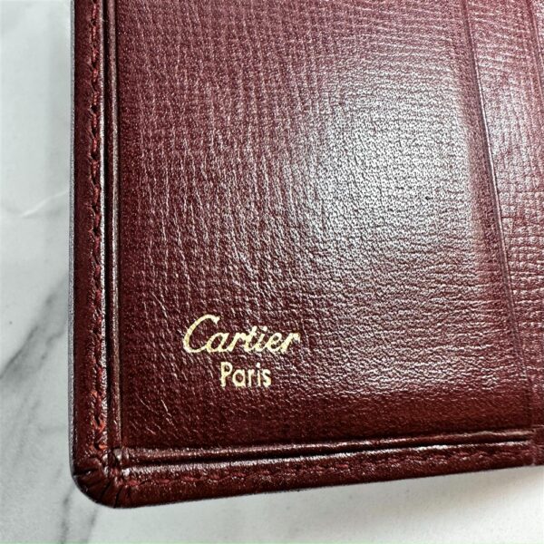 5261-Ví nam/nữ-CARTIER bordeaux must line tri-fold leather wallet-Đã sử dụng6