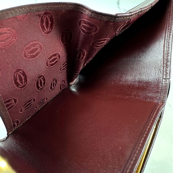 5262-Ví nam/nữ-CARTIER bordeaux must line tri-fold leather wallet-Đã sử dụng10