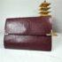 5259-Ví nữ/nam-CARTIER burgundy leather compact wallet-Khá cũ0