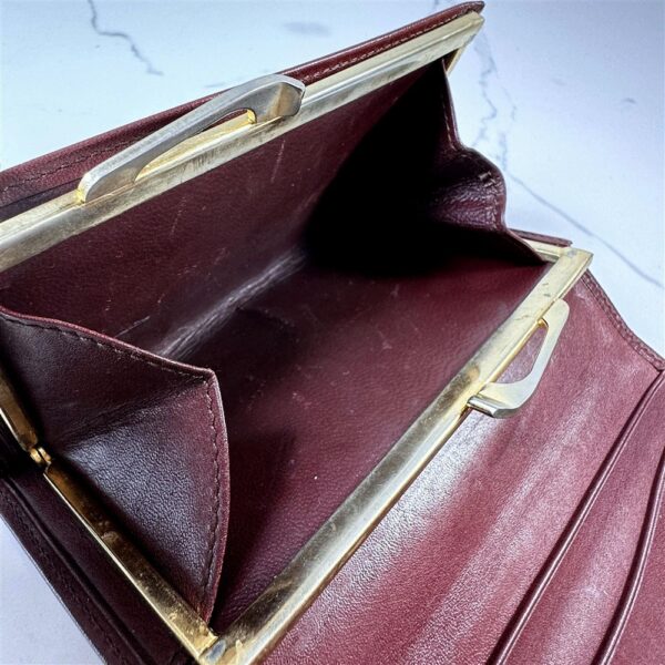 5259-Ví nữ/nam-CARTIER burgundy leather compact wallet-Khá cũ9