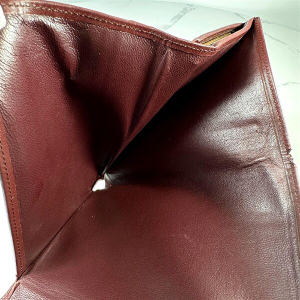 5259-Ví nữ/nam-CARTIER burgundy leather compact wallet-Khá cũ10