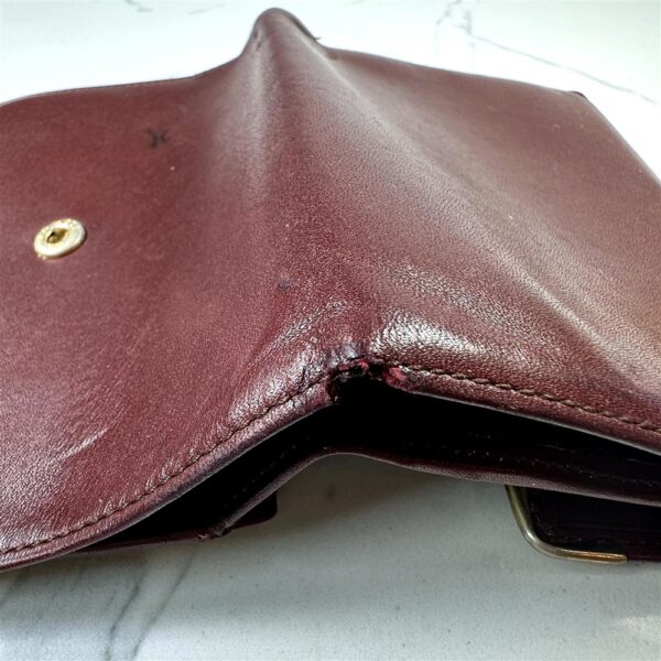 5259-Ví nữ/nam-CARTIER burgundy leather compact wallet-Đã sử dụng7