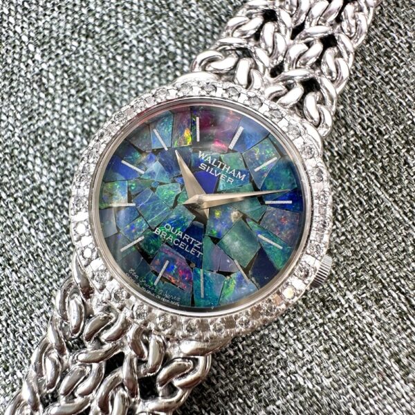 2130-Đồng hồ nữ-WALTHAM Silver 925 Diamond Bracelet Watch3