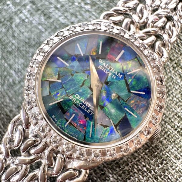 2130-Đồng hồ nữ-WALTHAM Silver 925 Diamond Bracelet Watch5