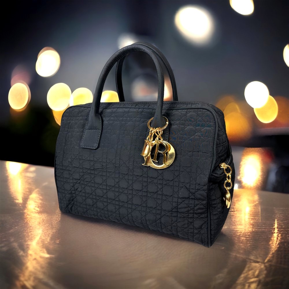 5268-Túi xách tay-CHRISTIAN DIOR Cannage Lady Dior Boston Handbag - KIWIKI  BOUTIQUE