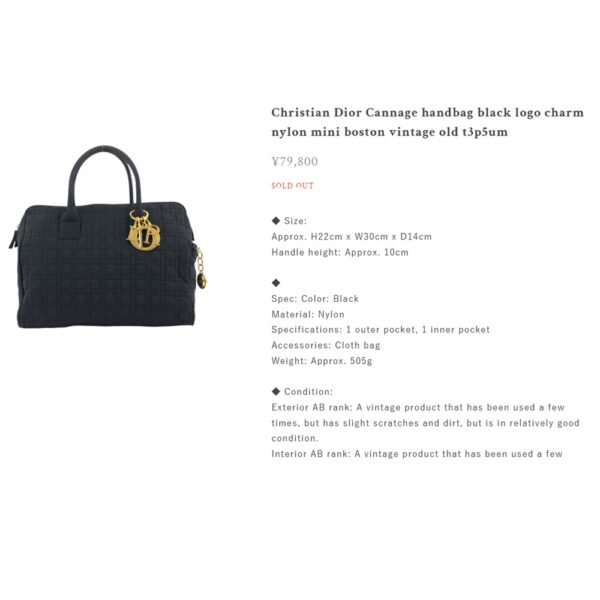 5268-Túi xách tay-CHRISTIAN DIOR Canage Lady Dior Boston vintage bag-Khá mới19