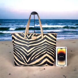 5304-Túi xách tay/đeo vai-COACH Zibra pattern large tote bag