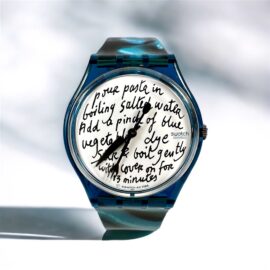 2156-Đồng hồ nữ/nam-SWATCH GG138 BLUE PASTA unisex watch (unused)