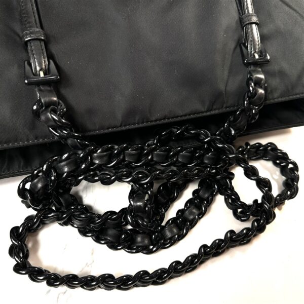 5275-Túi đeo vai-PRADA TESSUTO Black Chain nylon shoulder bag10