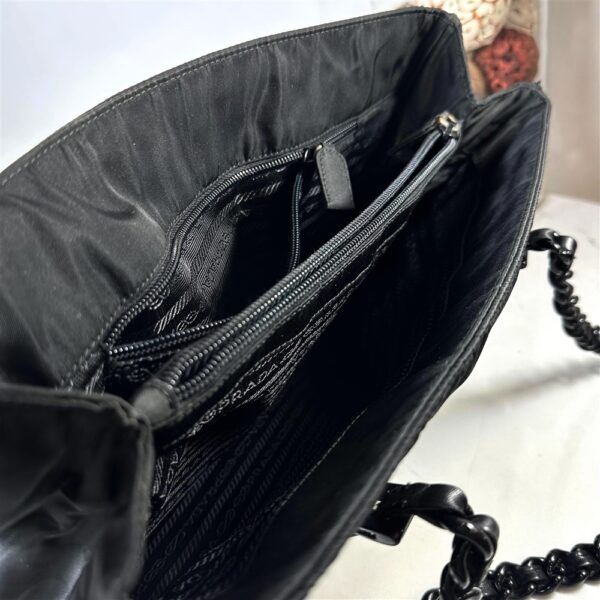 5275-Túi đeo vai-PRADA TESSUTO Black Chain nylon shoulder bag-Đã sử dụng13