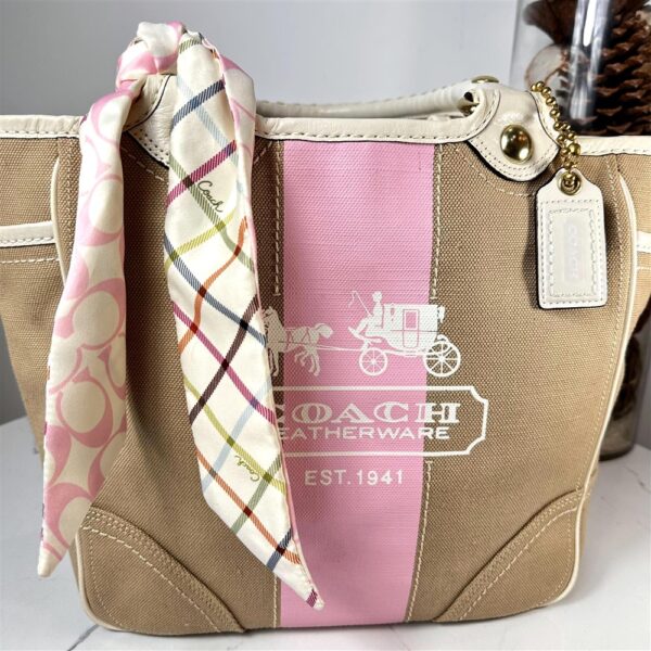 5299-Túi xách tay-COACH Canvas Limited Edition Bleecker Heritage Stripe bag-Khá mới6
