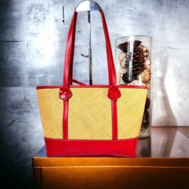 5311-Túi đeo vai/xách tay-COLE HAAN leather and straw tote bag-Như mới