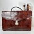 5340-Cặp nam-GIANNI VERSACE vintage crocodile embossed leather briefcase1