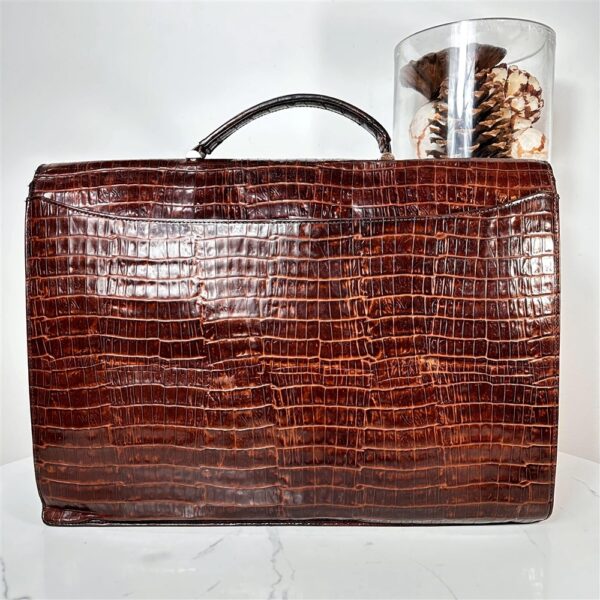 5340-Cặp nam-GIANNI VERSACE vintage crocodile embossed leather briefcase3