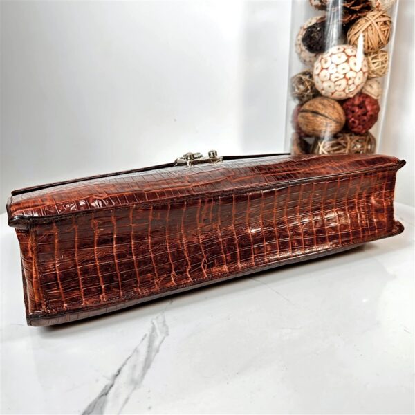5340-Cặp nam-GIANNI VERSACE vintage crocodile embossed leather briefcase6