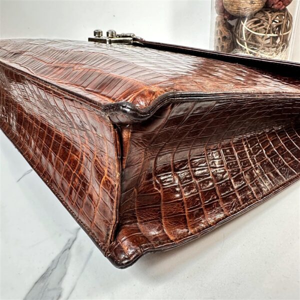 5340-Cặp nam-GIANNI VERSACE vintage crocodile embossed leather briefcase8