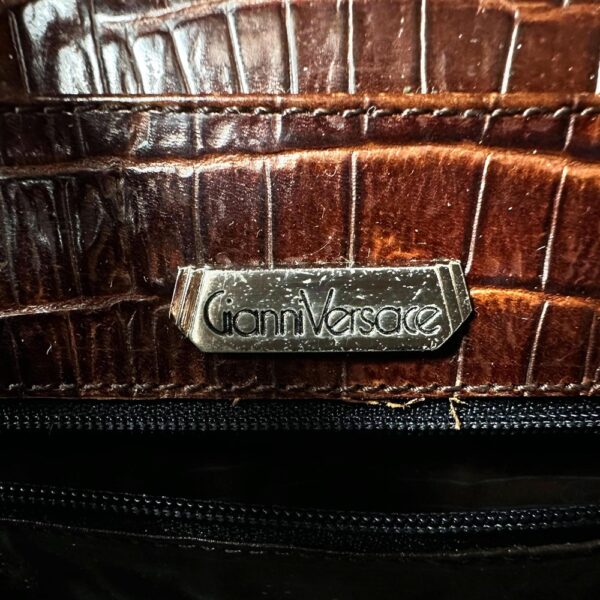 5340-Cặp nam-GIANNI VERSACE vintage crocodile embossed leather briefcase15