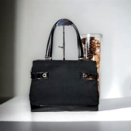 5341-Túi xách tay-SALVATORE FERRAGAMO Gancini leather and cloth handbag