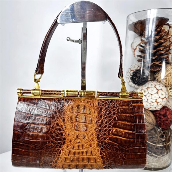 5354-Túi xách tay-Crocodile leather vintage handbag1