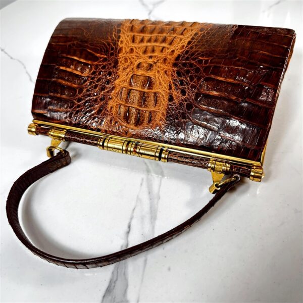 5354-Túi xách tay-Crocodile leather vintage handbag3