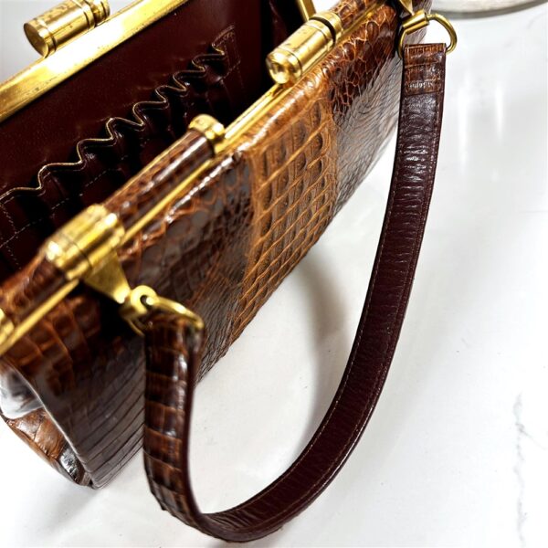 5354-Túi xách tay-Crocodile leather vintage handbag6