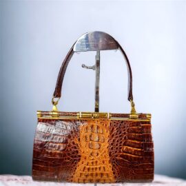 5354-Túi xách tay-Crocodile leather vintage handbag