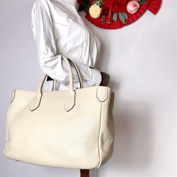5360-Túi xách tay- ADMJ (Accessoires De Mademoiselle) cream leather tote bag1