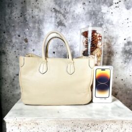 5360-Túi xách tay- ADMJ (Accessoires De Mademoiselle) cream leather tote bag