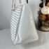 5379-Túi xách tay-White mesh leather handbag3