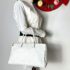 5379-Túi xách tay-White mesh leather handbag1