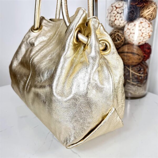 5381-Túi xách tay/đeo vai-FURLA gold metallic carmen shopper bag-Khá mới6