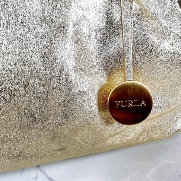 5381-Túi xách tay/đeo vai-FURLA gold metallic carmen shopper bag-Khá mới8