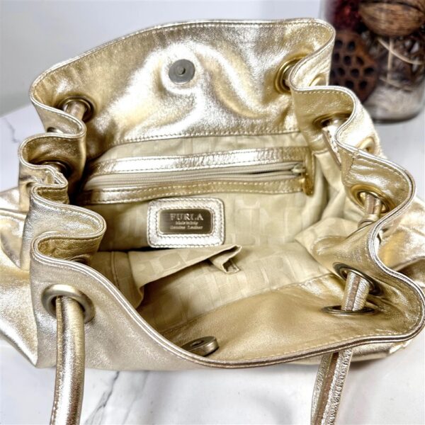 5381-Túi xách tay/đeo vai-FURLA gold metallic carmen shopper bag-Khá mới17