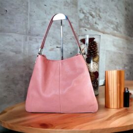 5385-Túi xách tay/đeo vai-COACH Phoebe pink leather shoulder bag-Như mới