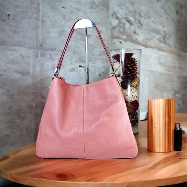 5385-Túi xách tay/đeo vai-COACH Phoebe pink leather shoulder bag-Như mới0