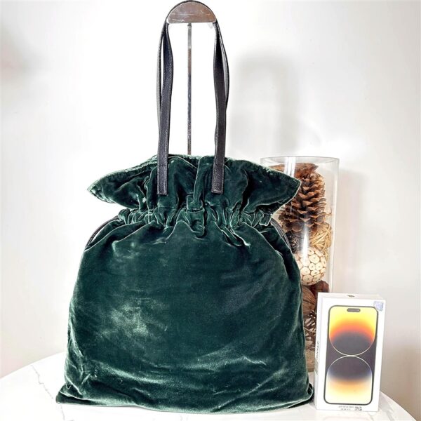 5398-Túi đeo vai/xách tay-IKOT green velvet tote bag13