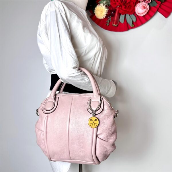 5392-Túi xách tay/đeo chéo-SAZABY pink leather satchel bag1