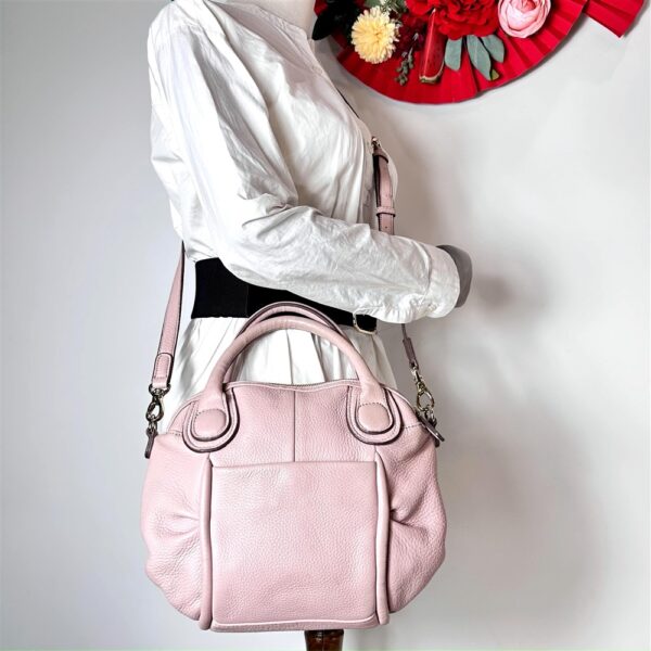 5392-Túi xách tay/đeo chéo-SAZABY pink leather satchel bag2