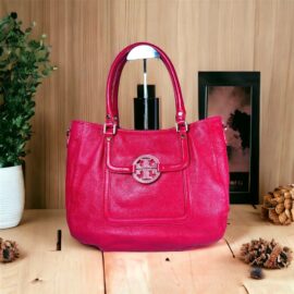 5389-Túi xách tay/đeo chéo-TORY BURCH Armanda red leather satchel bag